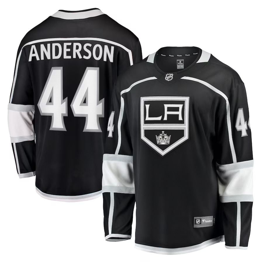 Men Los Angeles Kings 44 Mikey Anderson Fanatics Branded Black Home Breakaway Player NHL Jersey